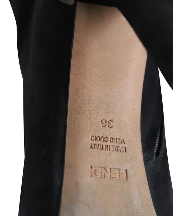 Fendi Overknee-Absatzstiefel aus schwarzem Wildleder - Image 5