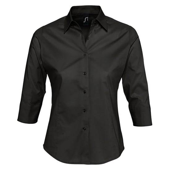 SOLS Damen Effect Bluse / Arbeitsbluse, 3/4-Ärmel (Schwarz) - Image 1