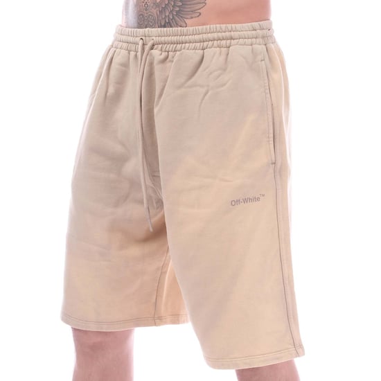 Herren Off-White Diagonal Tab Vintage Skate-Sweatshorts in Sand - Image 1