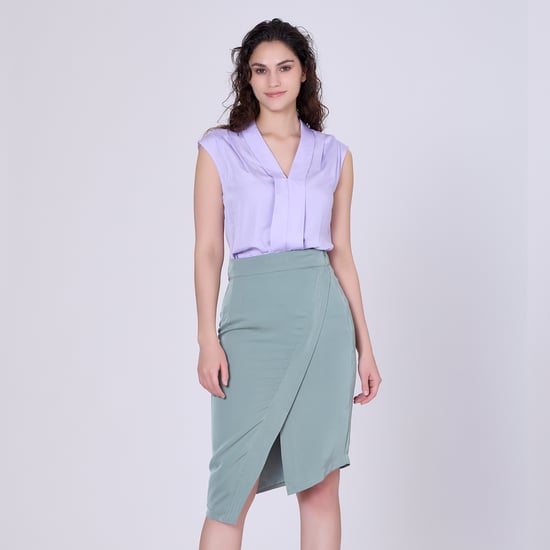 Ärmellose Bluse mit breitem, flachem Kragen - Image 3