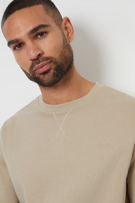 Stone Cotton Blend 'Satsuma' Crew Neck Sweatshirt