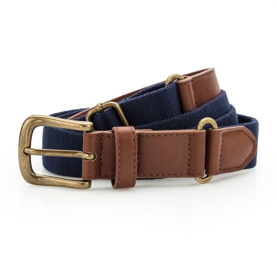 Asquith & Fox Mens Faux Leather And Canvas Belt (Navy)