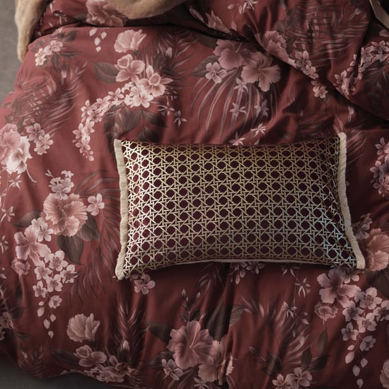 Linen House Taira Fringed Geometric Cushion Cover