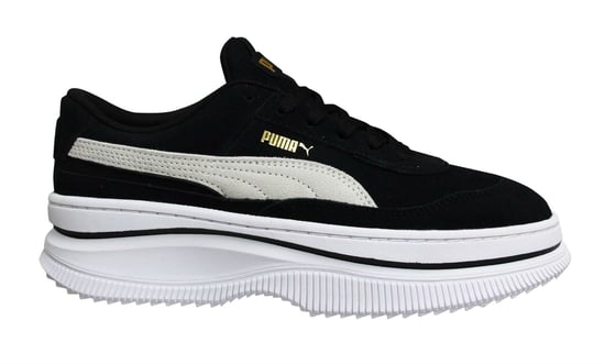 Puma Deva Suede Leather Black White Lace Up Womens Platform Trainers 372423 03