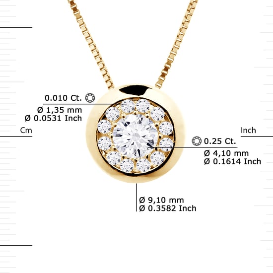 DIADEMA - Necklace with Diamonds - Yellow Gold - Venetian Chain
