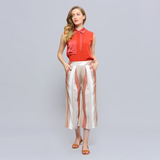 Caprihose mit Streifendruck und Falten - Image 6