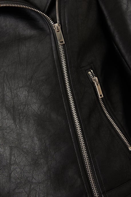 Faux Leather Biker