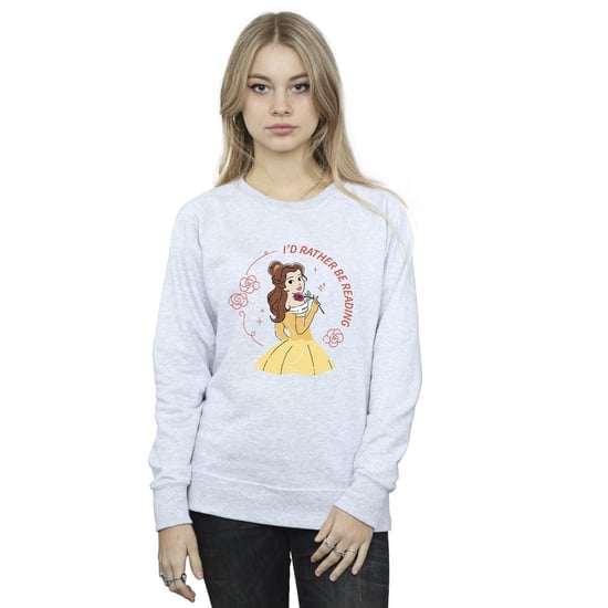 Disney - "Beauty And The Beast I'd Rather Be Reading" Sweatshirt für Damen (Grau) - Image 2