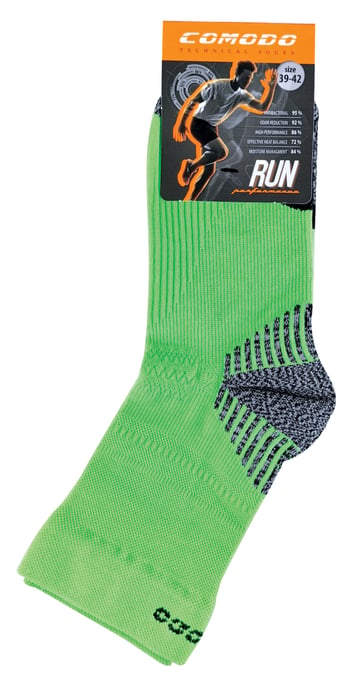 COMODO - Unisex Chaussettes de Contention pour Running Compression pour Sport - Néon Vert - Image 2