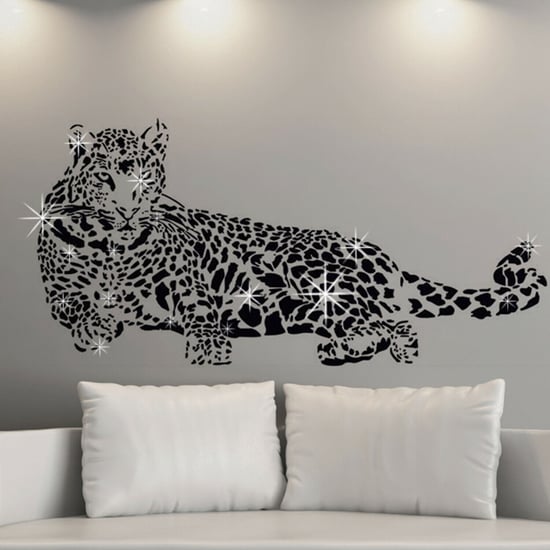 Combo of  LEOPARD + Swarovski 38pcs Wall Stickers, Kitchen, Bathroom, Living room, Self-adhesive, decal