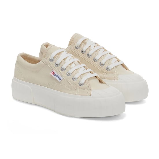 Superga Womens/Ladies 2631 Stripe Platform Trainers (Beige Light Eggshell/Avorio) - Image 1