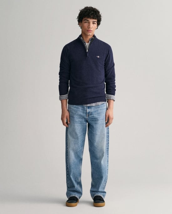 GANT Mens Superfine Lambswool Half Zip Cardigan