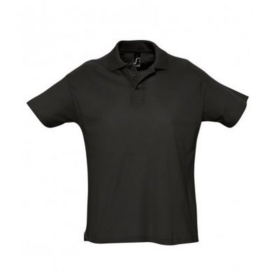 SOLS Herren Sommer II Pique Kurzarm-Poloshirt (Schwarz) - Image 1