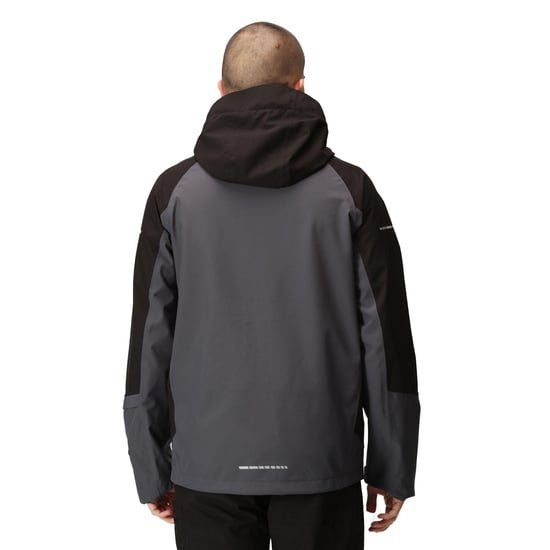 Regatta Mens X-Pro Beacon Contrast Detail Waterproof Jacket (Seal Grey/Black)