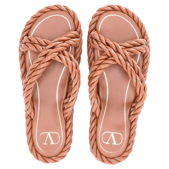 Valentino Die Schnürung Gedrehte Riemensandalen aus braunem Leder - Image 5