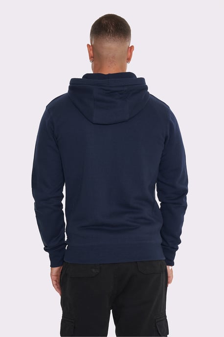 Navy 'Braxton' Funnel Neck Zip Hoody