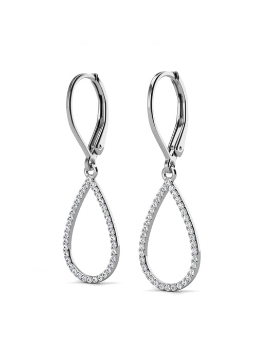 Laelia Ohrringe mit baumelndem Ring - Silber und Kristall - Image 3