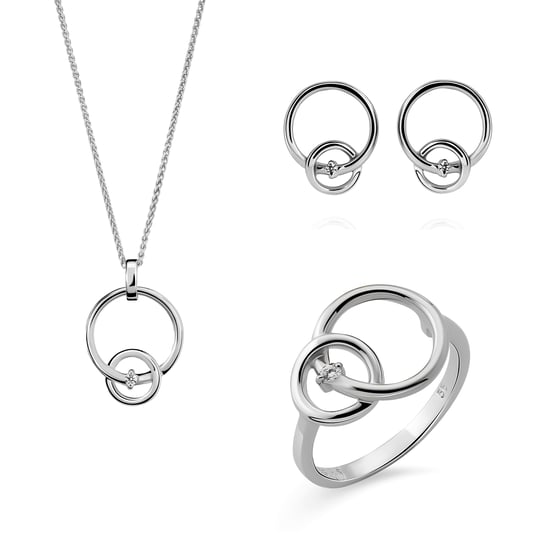 Orphelia 'Antoine' Damen-Set aus 925er Sterlingsilber: Halskette + Ohrringe + Ring – Silber SET-7503 - Image 1