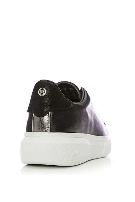 'Bridgette' Black Leather Trainers