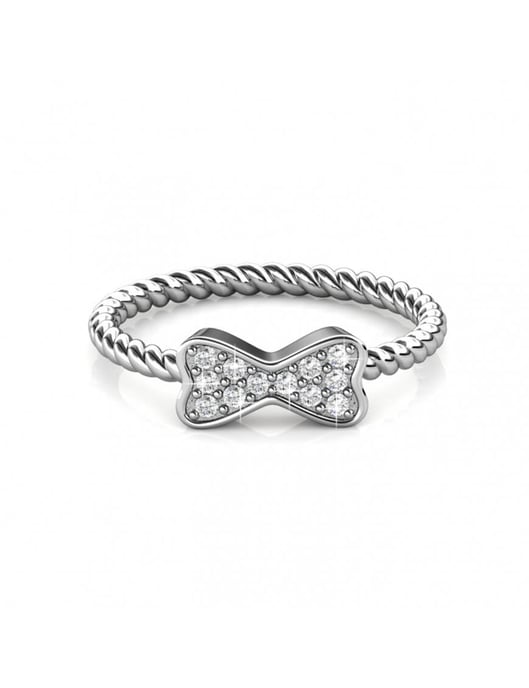 Ring mit gedrehter Schleife - Silber und Kristall - Image 4