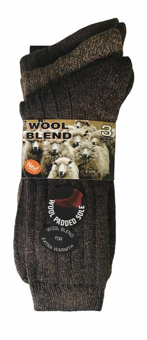 3 Paare Herren gepolsterte Sohle Wolle Mischung Wandern Socken für Stiefel - Image 2