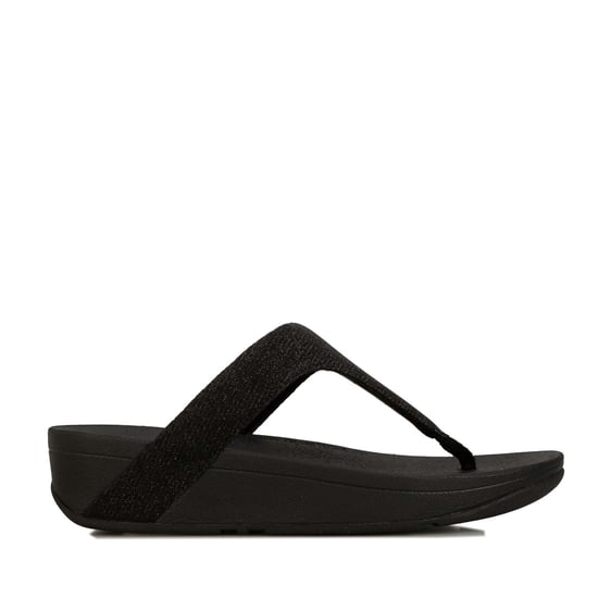 Women's Fit Flop Lottie Glitzy Toe Thong Sandals in Black