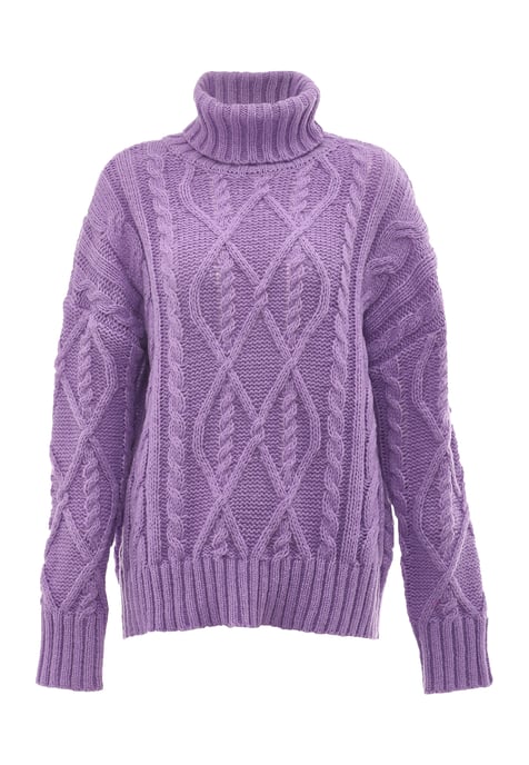 Mymo Rollkragenpullover Damen Lavendel - Image 1