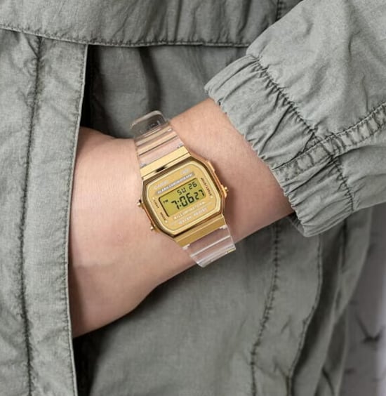Casio Kollektion Vintage Damen Transparent Uhr A168XESG-9AEF - Image 4