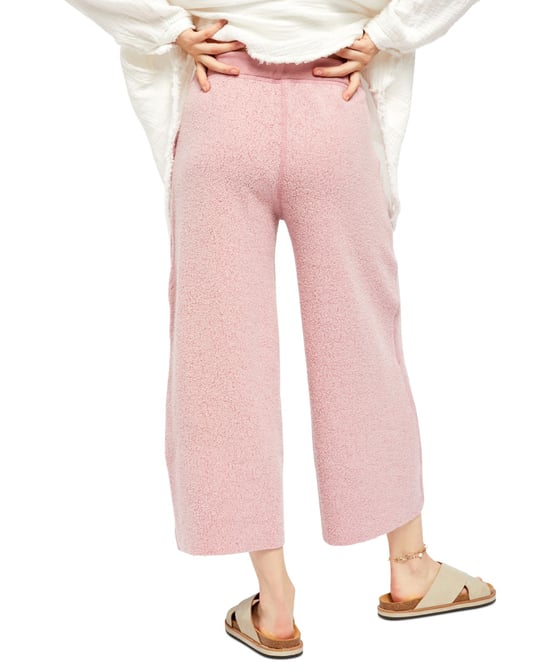Free People Women's Sweatpants Pink Pull-On Crop Stretch