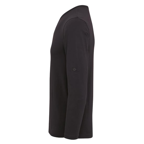 Premier Mens Long John Roll Sleeve Tee (Schwarz) - Image 3