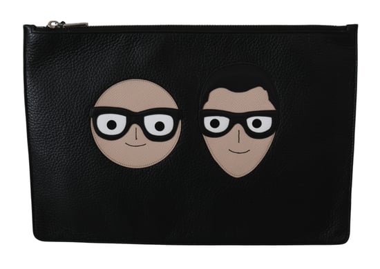 Dolce & Gabbana Schwarze Leder Clutch Dokumententasche Geldbörse - Image 1