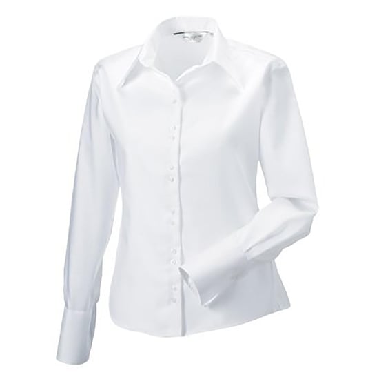 Russell Collection Bluse, Langarm, bügelfrei (Weiß) - Image 4