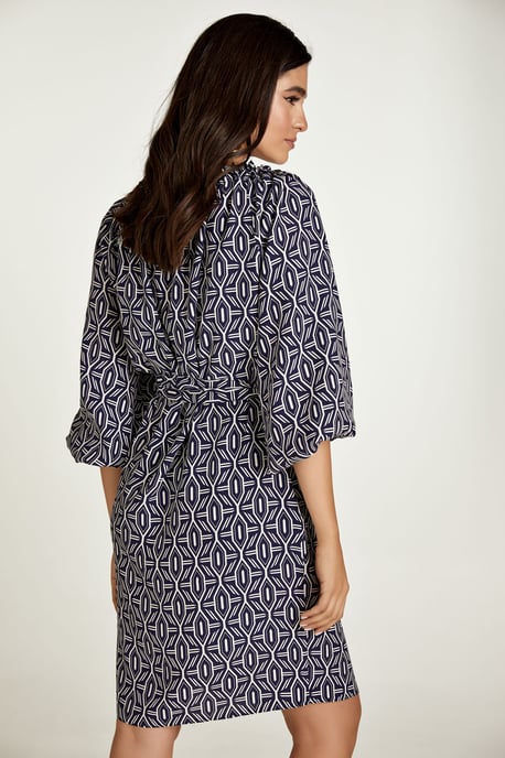 Belted Print Dress with Pockets