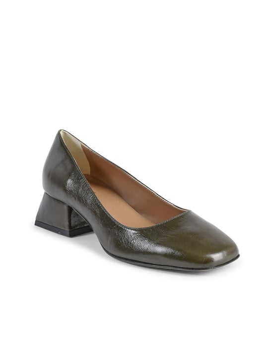 V Italia Damen Ballerina mit Absatz Sofia Naplack Verde Bottiglia - Image 2