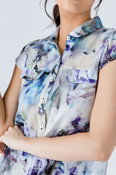 Floral Cap Sleeve Shirt