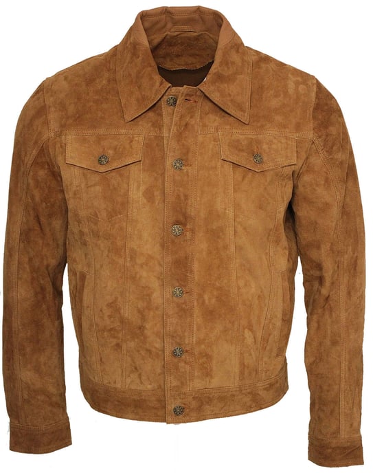 Trucker jeans jacket from goat suede