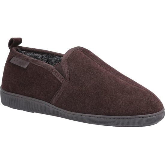 Hush Puppies Herren Arnold Slip On Leder Pantoffel (Braun) - Image 1