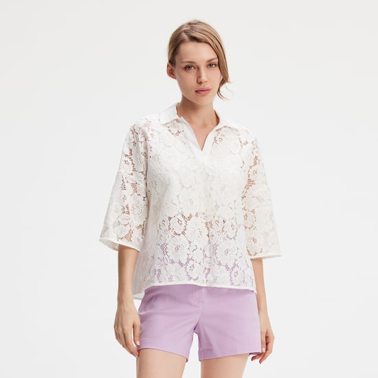 Bluse aus Spitze und Baumwolle - Image 1