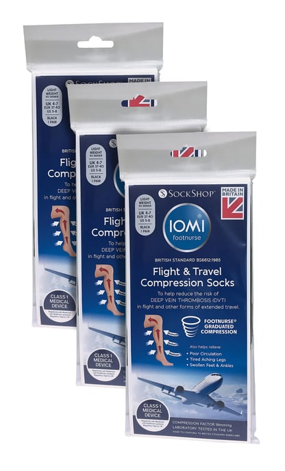 IOMI - 3 Paar Multipack Damen Flug Socken - Beige - Image 2