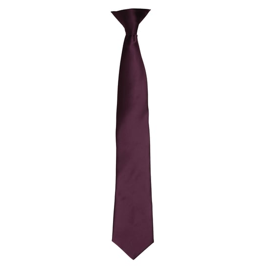 Premier Colours Herren Satin Clip Krawatte (Aubergine) - Image 1