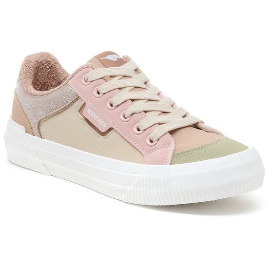 Rocket Dog Cheery Blocked pu/seude Damensneaker in Taupe - Image 1