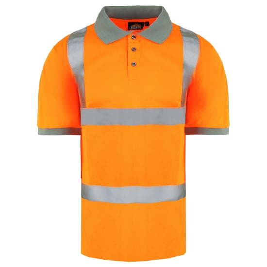 Dickies hohe Sichtbarkeit Herren Orange Sicherheit Polohemd - Image 1