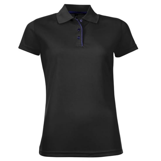 SOLS Womens/Ladies Performer Kurzarm-Piqué-Poloshirt (Schwarz) - Image 1