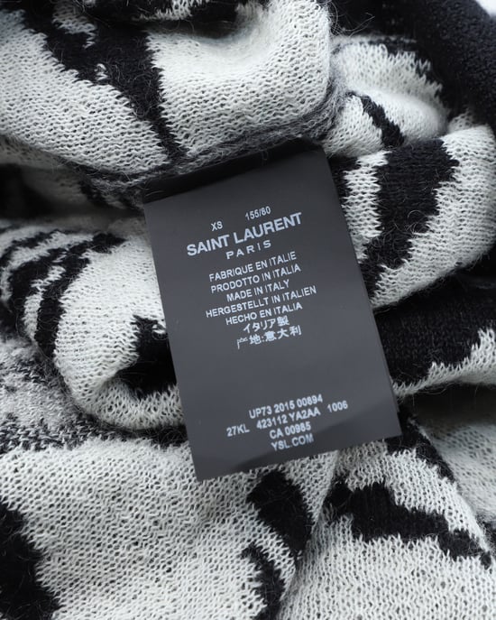 Saint Laurent Tiger-Intarsien-Pullover aus schwarzem Mohair - Image 3