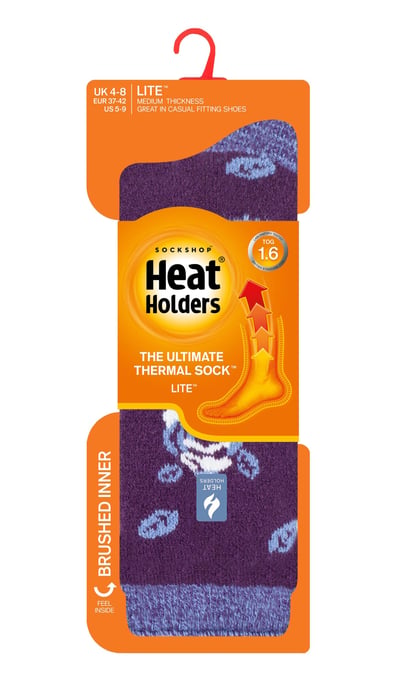Heat Holders Lite - Womens isoliert thermische Socken | Mehrere Designs einschließlich Argyle Streifen Herzen Sterne | Warme Socken für den Winter - Pflaume (Rom) - Image 2