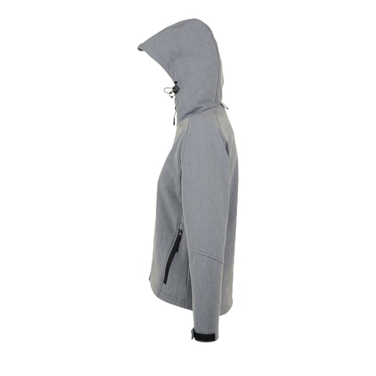 SOLS Womens/Ladies Replay Hooded Soft Shell Jacket (atmungsaktiv, winddicht und wasserabweisend) (Grey Marl) - Image 3