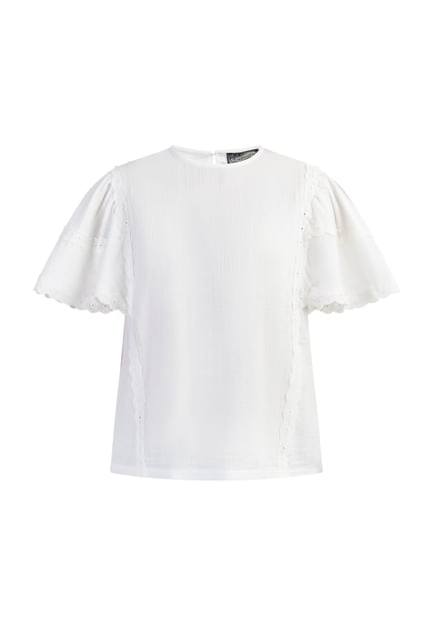 Dreimaster Blusenshirt mit Spitze Damen weiss - Image 1