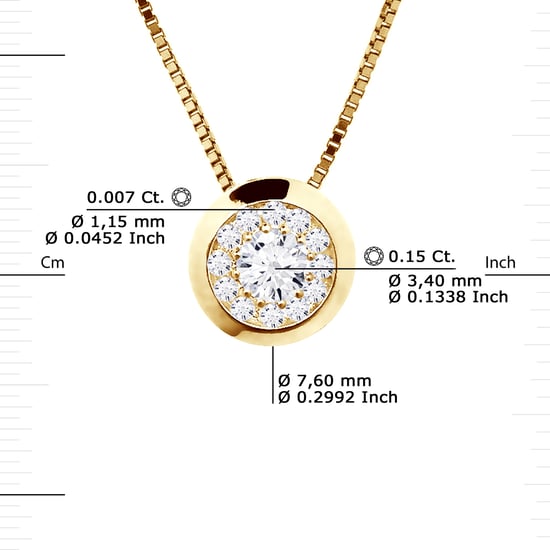 DIADEMA - Necklace with Diamonds - Yellow Gold - Venetian Chain