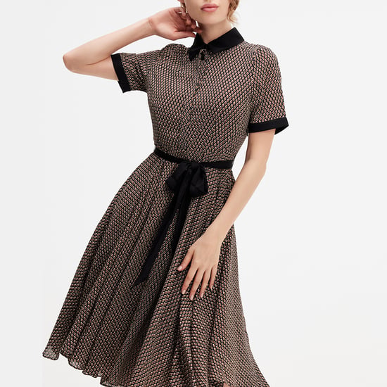 Bedrucktes Hemdkleid mit Druck und kontrastierendem Kragen - Image 4