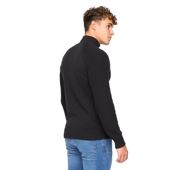 Crosshatch - "Birchin" Pullover Durchgehender Reißverschluss für Herren (Schwarz) - Image 2